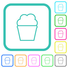 Poster - Shake with cream outline vivid colored flat icons