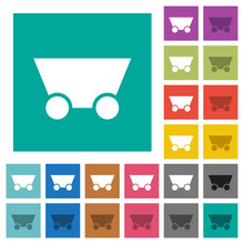 Single Mine Cart Square Flat Multi Colored Icons