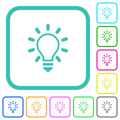 Sticker - Lighting bulb outline vivid colored flat icons