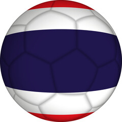 Wall Mural - Football ball with Thailand flag pattern.