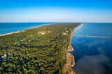 Fototapeta Psy - Jurata - the coastline of the Baltic Sea with beautiful beaches on the Hel Peninsula. The end and beginning of Poland - the Bay of Puck and the Baltic Sea