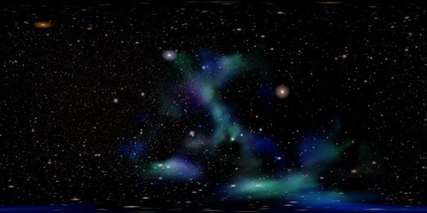 Wall Mural - 360 VR Space 3007: Virtual reality video flying through star fields in space (Loop).