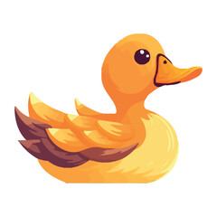 Wall Mural - Cute duckling with yellow feathers