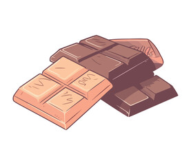 Sticker - Chocolate snack on white background