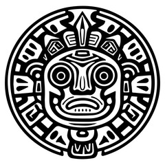 Wall Mural - Aztec Mayan totem tattoo vector icon 