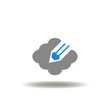 © wladimir1804 - Vector illustration of cloud with pencil. Icon of digital art. Symbol of smart education.
