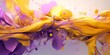 abstract yellow and purple mixed with milk abstract design background