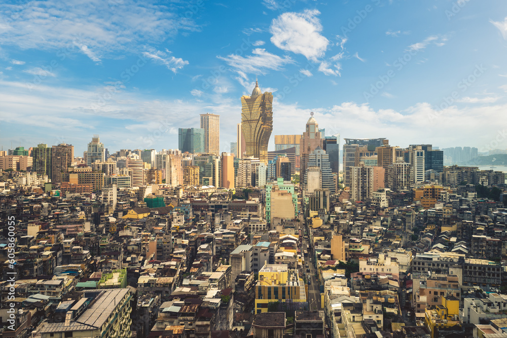 cityscape of Macao, aka Macau, a Special Administrative Region of china ...