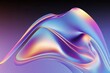 3d abstract iridescence cloth wave on purple background. Generative ai illustration