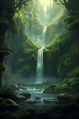 waterfall in the jungle