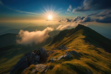 Poster - cloudscapes photo taken on the summit of the flach mountain in bucharest, hungary