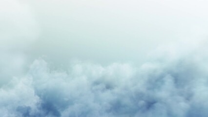 Wall Mural - flying passing cloud on light blue background.