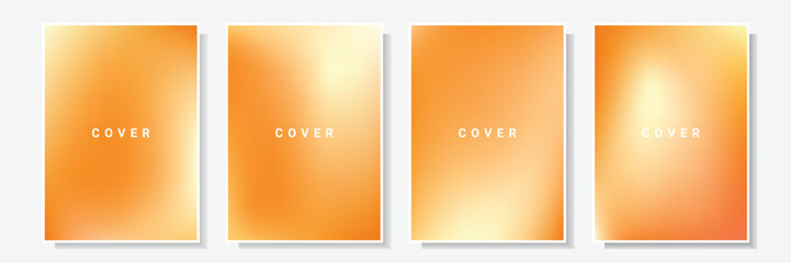 Wall Mural - orange color gradation cover collection, background template vector