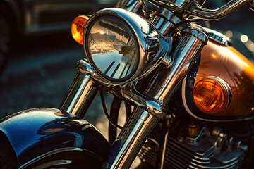 Motorcycle, closeup