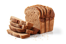 Sliced Whole Grain Bread On White Background