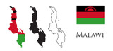 Fototapeta  - Malawi Flag and map illustration vector