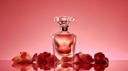 Sticker - Rose series perfume, perfume using glass top shape, Generative AI