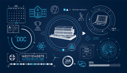 Wall Mural - set of infographic elements about education and learning.