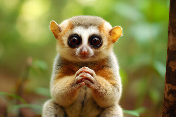 slow loris cute jungle portrait studio shot