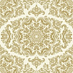 Wall Mural - Orient vector classic golden pattern. Seamless abstract background with vintage elements. Orient pattern. Ornament for wallpapers and packaging