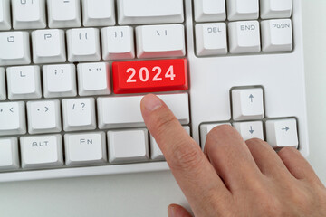 Wall Mural - Modern keyboard with number 2024 button