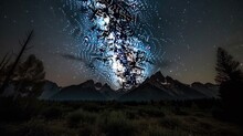 Venture Into The Heart Of The Grand Tetons And Behold The Majestic Beauty Of The Milky Way As It Arches Across The Night Sky. Generated By AI.