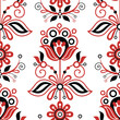 Seamless Pattern with Flower Inspired by Ukrainian Traditional Embroidery. Ethnic Floral Motif, Handmade Craft Art. Ethnic Design. Fabric Textile, Wrapping Paper, Wallpaper. Vector Illustration