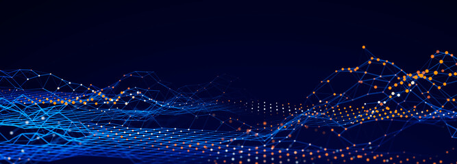 Fototapete - Big Data visualization. Data technology illustration. Science background. 3D
