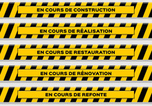Panneau En Cours De Construction, Réalisation, Restauration, Rénovation, Refonte (vectoriel)