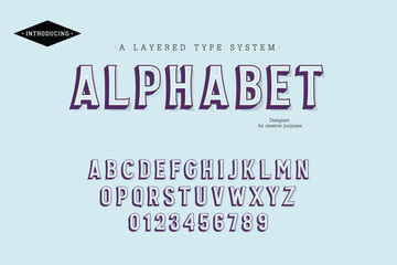 Wall Mural - Alphabet typeface. For labels and different type designs