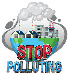 Wall Mural - Stop pollution banner vector concept