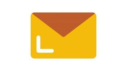 Email, Web Interface animated icon on white background.
