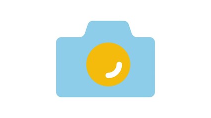 Camera, Web Interface animated icon on white background.
