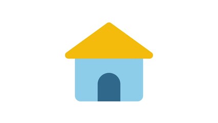 Home, Web Interface animated icon on white background.
