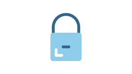 Security, Web Interface animated icon on white background.
