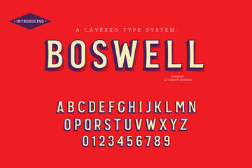 Wall Mural - Boswell typeface. For labels and different type designs