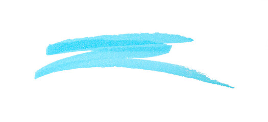 Sticker - Stroke drawn with light blue marker on white background, top view