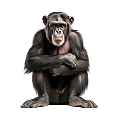 Wall Mural - Chimpanzee on a transparant background, PNG, Generative Ai