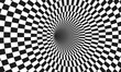 © Igor - Abstract optical illusion. Hypnotic tunnel with black and white squares. Vector illustration.