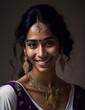 © Pictures Paradise - Portrait of beautiful smiling young Indian Hyderabadi woman in elegant wedding bridal dress.