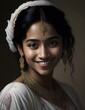 © Pictures Paradise - Portrait of beautiful smiling young Indian Hyderabadi woman in elegant wedding bridal dress.