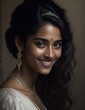 © Pictures Paradise - Portrait of beautiful smiling young Indian Hyderabadi woman in elegant wedding bridal dress.