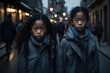 © Pictures Paradise - Portrait of a beautiful mixed race Asian girls on a mysterious street in Japan, looking at the camera.