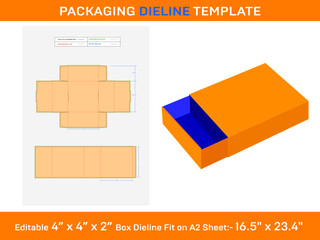 Wall Mural - Match box sleeve or drawer system box dieline template