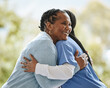 © Siphosethu F/peopleimages.com - Senior patient, woman nurse and hug outdoor for support, healthcare and happiness at retirement home. Black person and caregiver together for trust, elderly care and help for health and wellness
