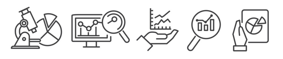 Wall Mural - Data Analysis. Vector icon set on white background