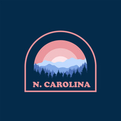 North Carolina vintage logo vector concept, icon, element, and template for company. Travel, explore, adventure logo.