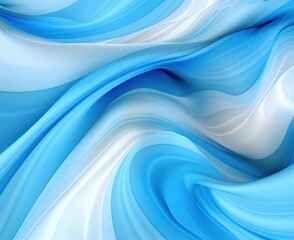 Sticker - Abstract background with blue glowing waves by Generative AI