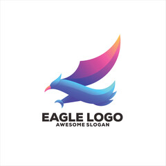 Sticker - eagle colorful gradient logo design