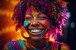 © Bougie Banana - African woman. Colorful portrait, positive mindset concept. Generative AI